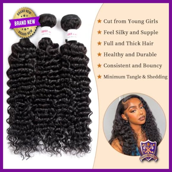 Deep Wave Human Hair Extensions 14-18 Inch 100% Unprocessed Brazilian Virgin
